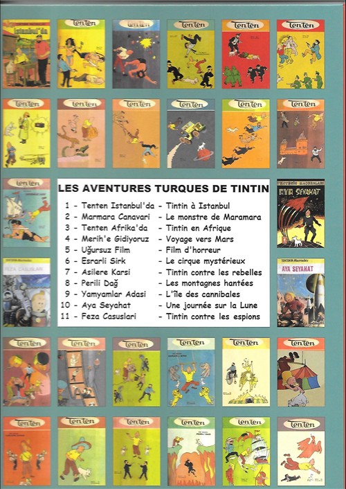 Verso de l'album Tintin Le monstre de Marmara