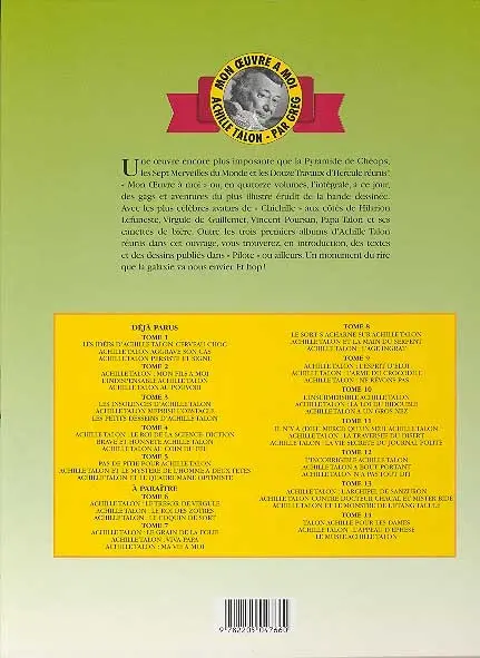 Verso de l'album Achille Talon Mon œuvre à moi ! Tome 5