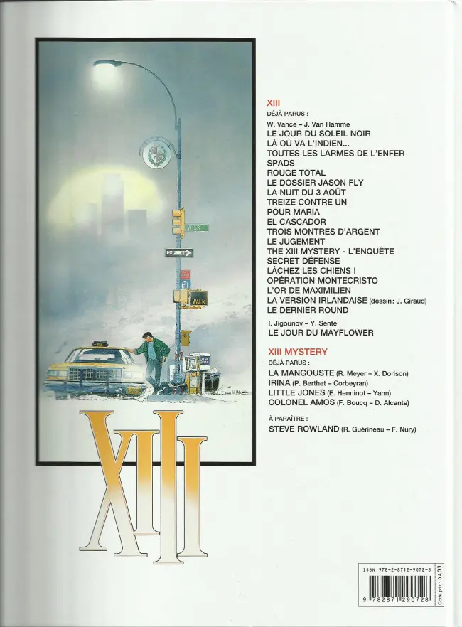 Verso de l'album XIII Tome 10 El Cascador