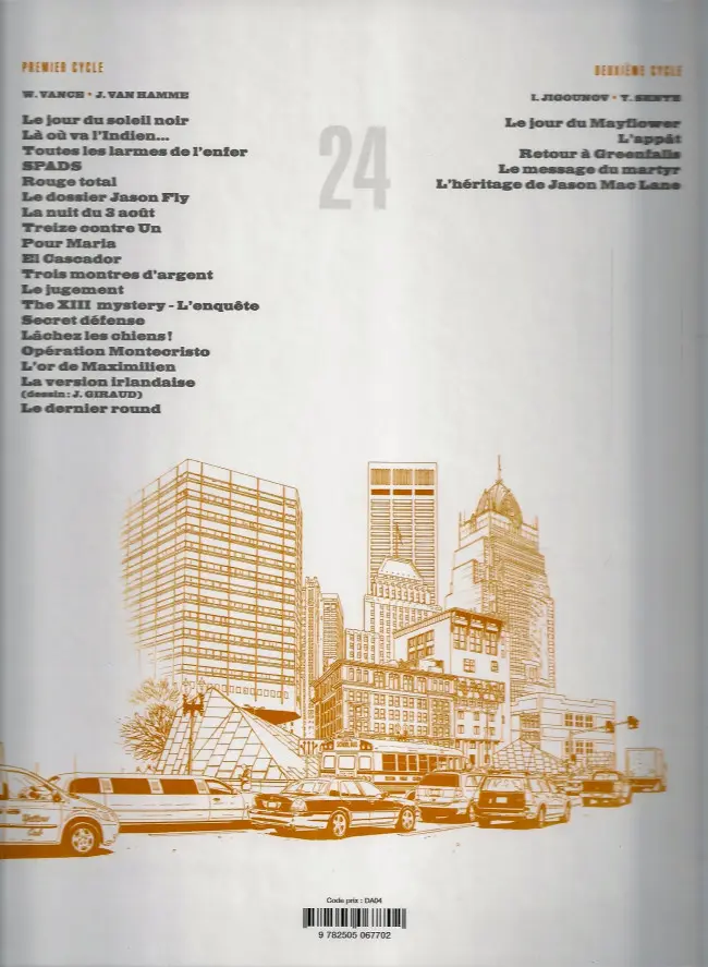 Verso de l'album XIII Tome 24 L'héritage de Jason Mac Lane