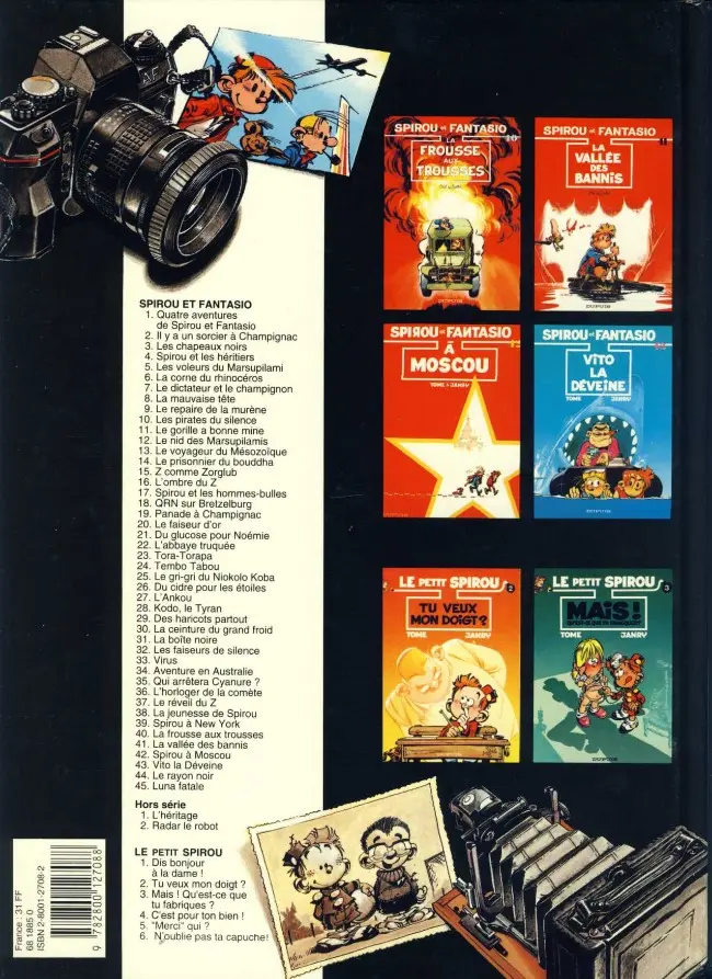 Verso de l'album Spirou et Fantasio Tome 24 Tembo Tabou