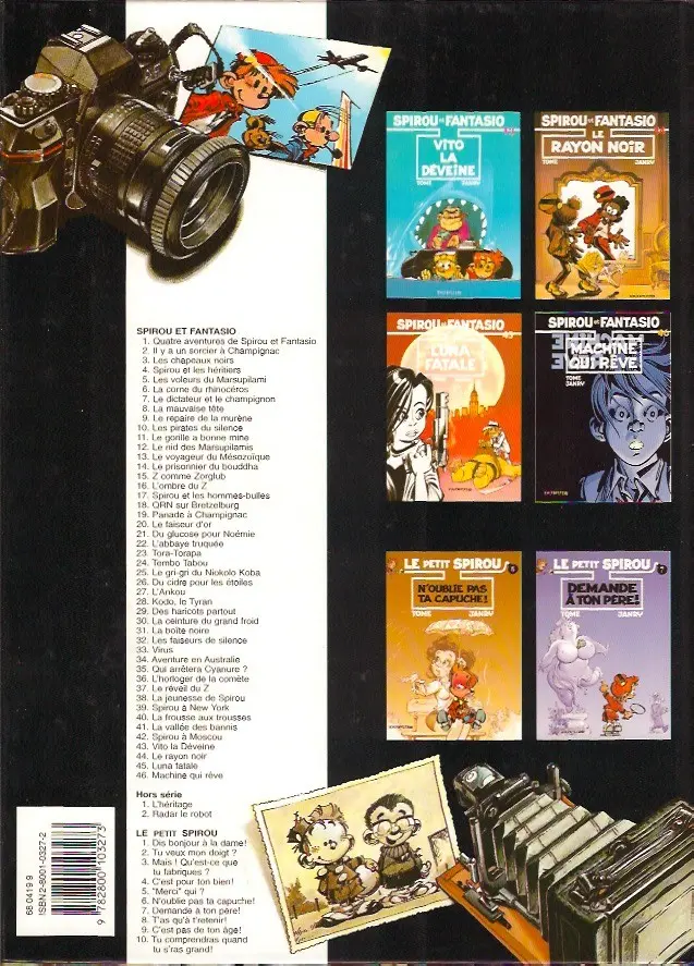 Verso de l'album Spirou et Fantasio Tome 23 Tora Torapa