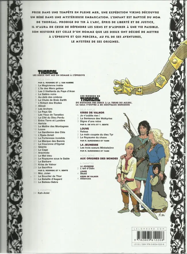 Verso de l'album Thorgal Tome 22 Géants