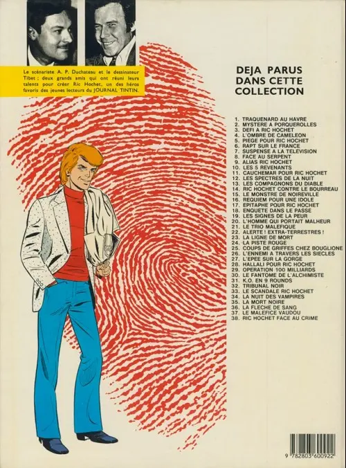 Verso de l'album Ric Hochet Tome 22 Alerte ! extra-terrestres !