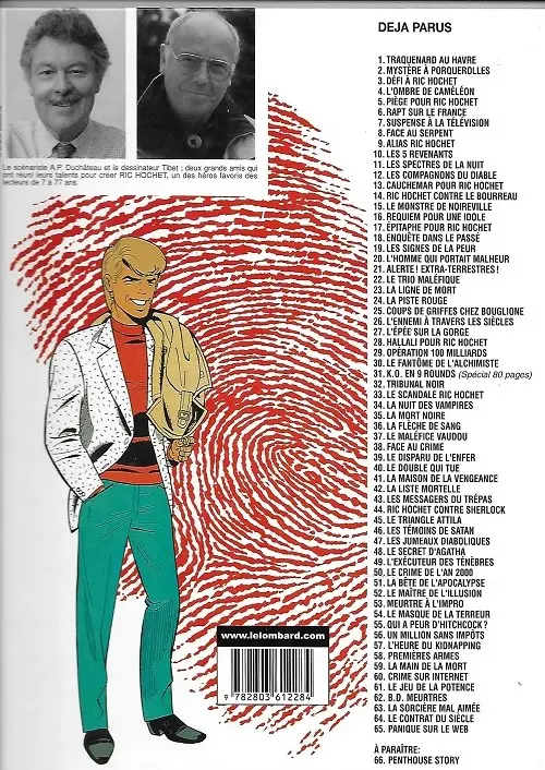 Verso de l'album Ric Hochet Tome 57 L'heure du kidnapping