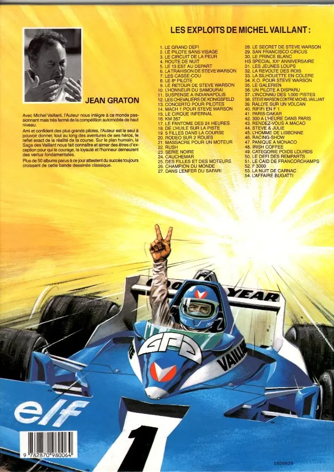 Verso de l'album Michel Vaillant Tome 47 Panique à Monaco