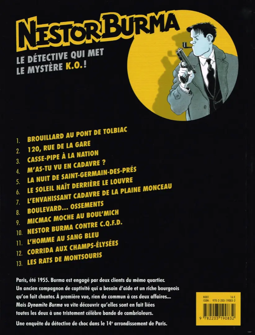 Verso de l'album Nestor Burma Tome 13 Les Rats de Montsouris