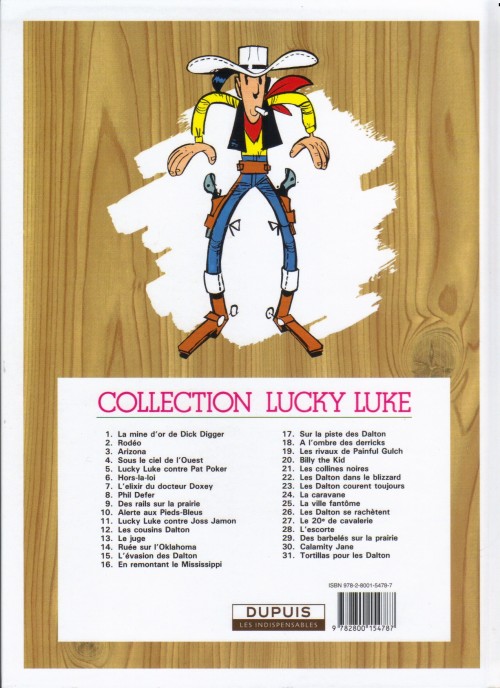 Verso de l'album Lucky Luke Tome 28 L'Escorte