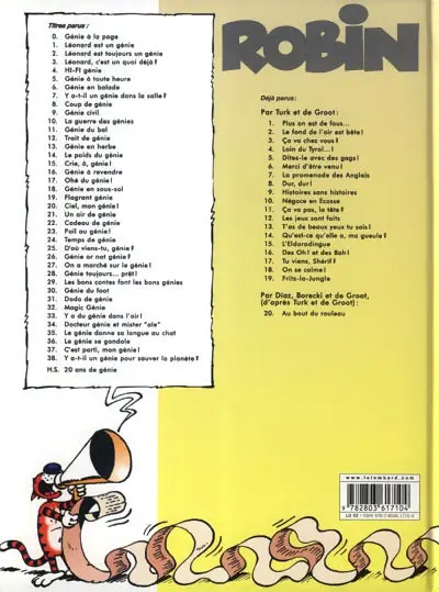 Verso de l'album Léonard Tome 12 Trait de génie