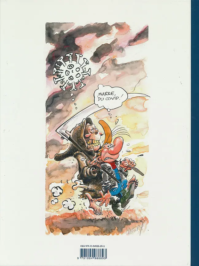 Verso de l'album Pierre Tombal Petites chroniques illustrées du temps du Covid selon Pierre Tombal