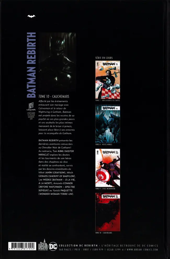 Verso de l'album Batman Rebirth Tome 10 Cauchemars