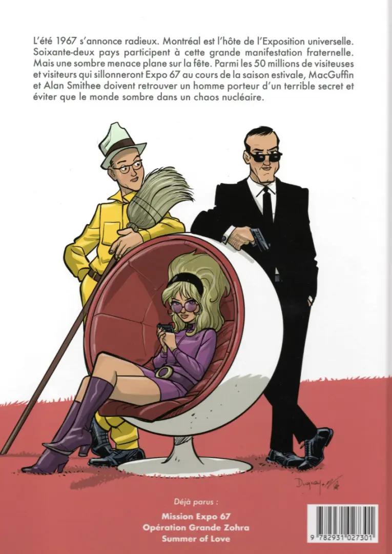 Verso de l'album MacGuffin & Alan Smithee Tome 1 Mission Expo 67