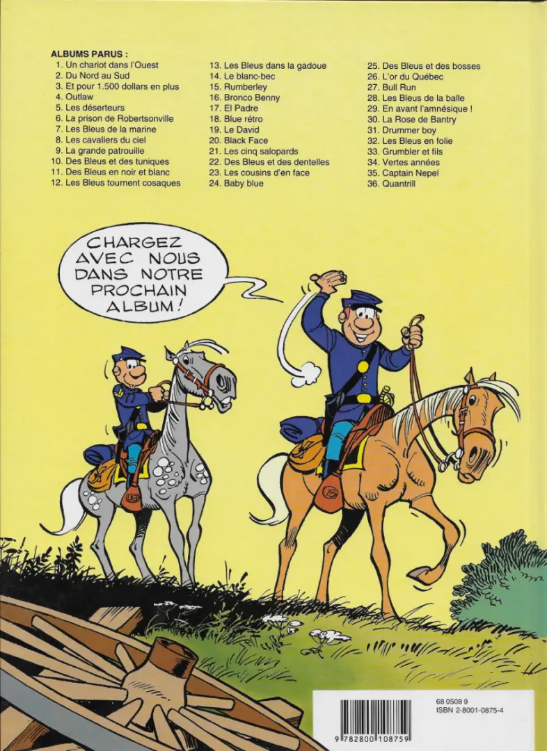 Verso de l'album Les Tuniques Bleues Tome 18 Blue retro