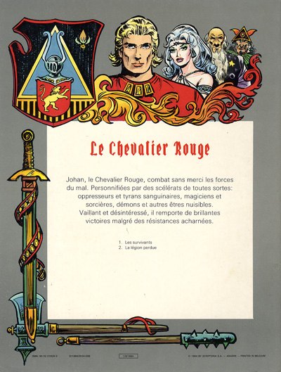 Verso de l'album Le Chevalier Rouge Tome 2 La légion perdue