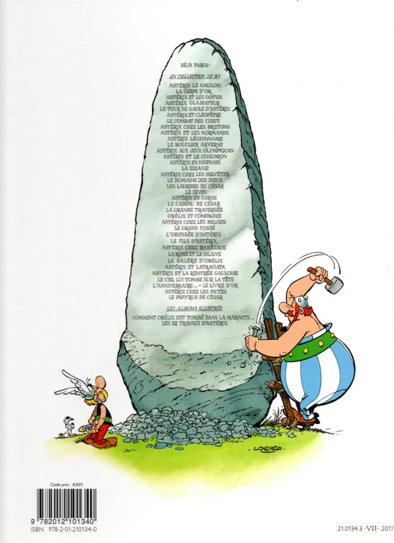 Verso de l'album Astérix Tome 2 La Serpe d'or