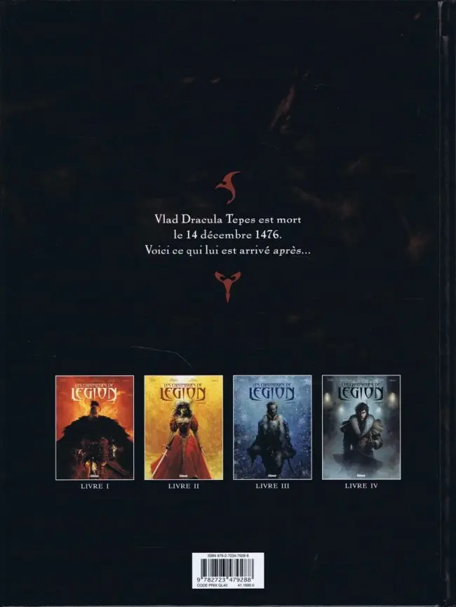 Verso de l'album Les Chroniques de Légion Tome 3 Livre III