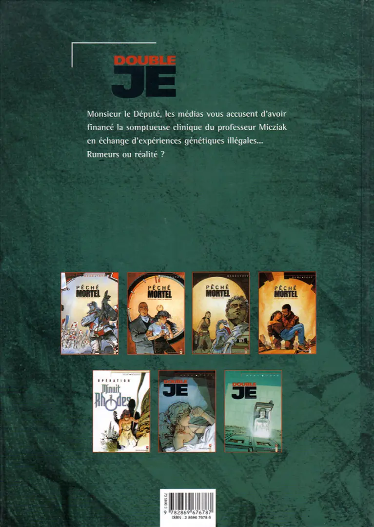 Verso de l'album Double JE Tome 1