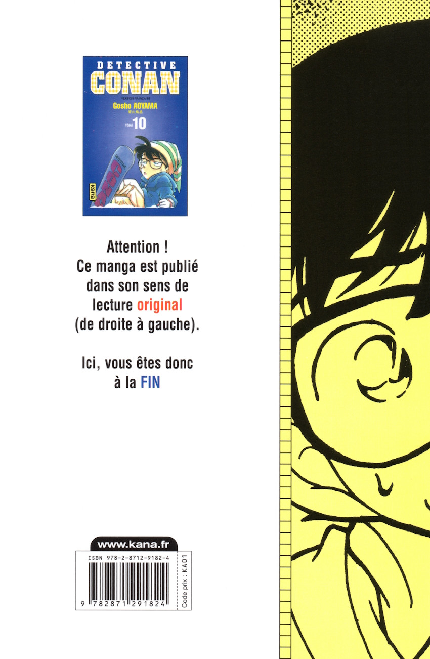 Verso de l'album Détective Conan 10