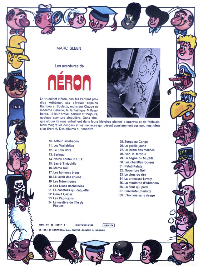 Verso de l'album Les Aventures de Néron et Co Tome 38 L'homme sans visage