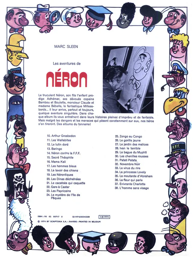 Verso de l'album Les Aventures de Néron et Co Tome 38 L'homme sans visage