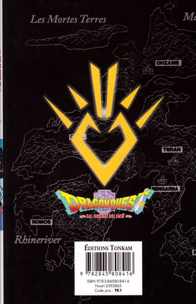 Verso de l'album Dragon Quest - La quête de Daï Tome 9 Les chevaliers dragon