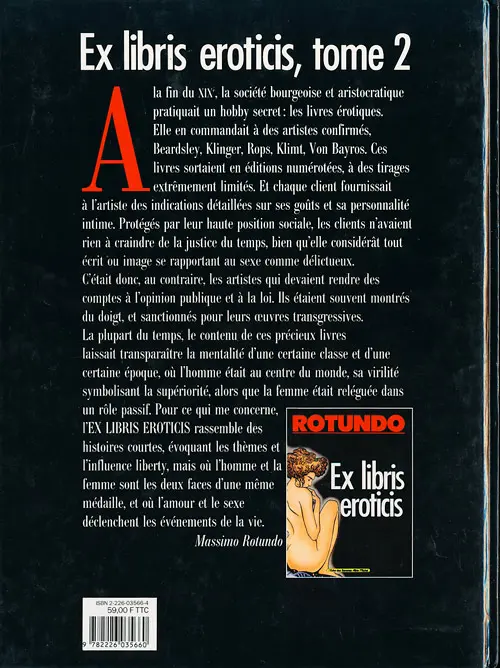 Verso de l'album Ex libris Eroticis Tome 2
