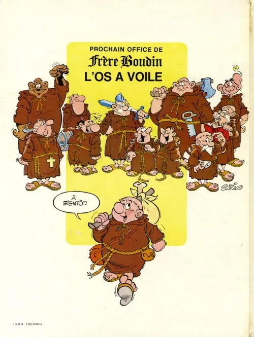 Verso de l'album Frère Boudin Tome 1 Le tibia sacré