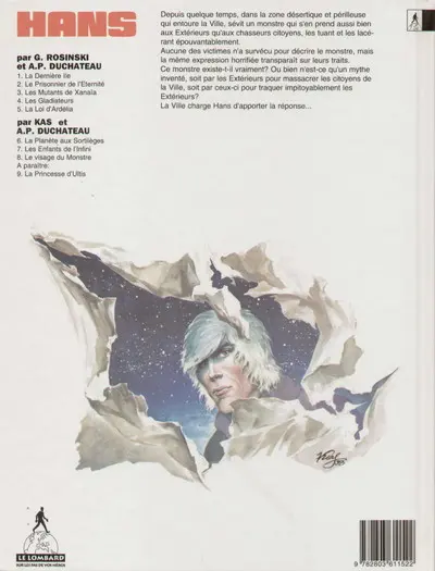 Verso de l'album Hans Tome 8 Le visage du monstre