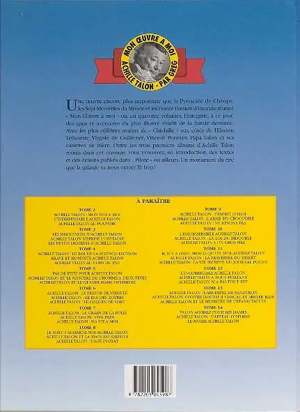 Verso de l'album Achille Talon Mon œuvre à moi ! Tome 1