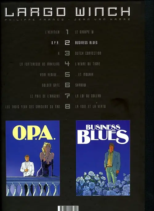 Verso de l'album Largo Winch Tome 2 O.P.A. / Business blues