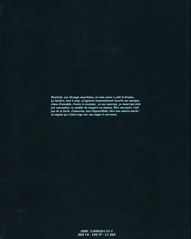 Verso de l'album Lettres au maire de V. Tome 2 Autoportrait du vampire d'en face