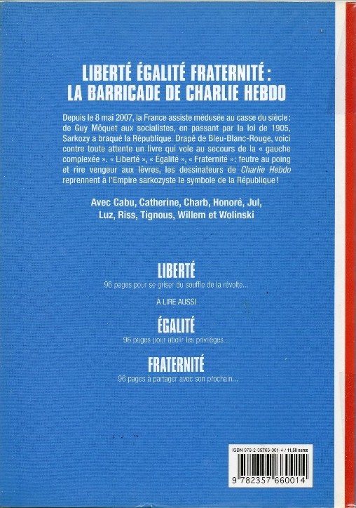 Verso de l'album Liberté, Égalité, Fraternité Liberté
