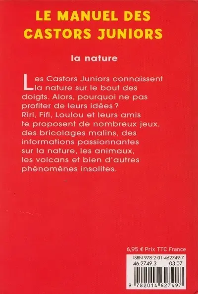 Verso de l'album Manuel des Castors Juniors 2ème série La nature