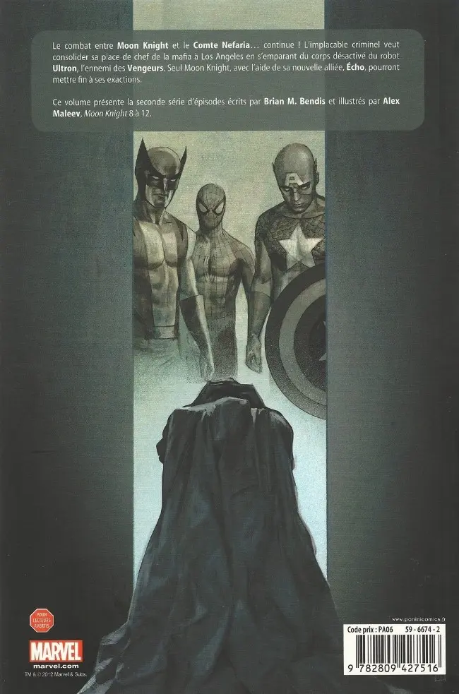 Verso de l'album Moon Knight Tome 2 Bas les masques