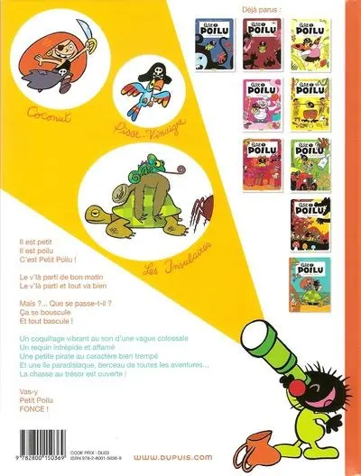 Verso de l'album Petit Poilu Tome 9 Le trésor de Coconut