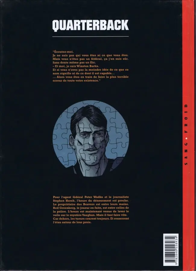 Verso de l'album Quarterback Tome 4 Smokey Vaughan