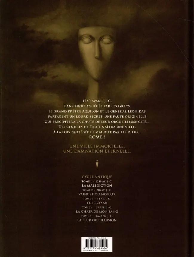 Verso de l'album Roma Tome 1 La malédiction