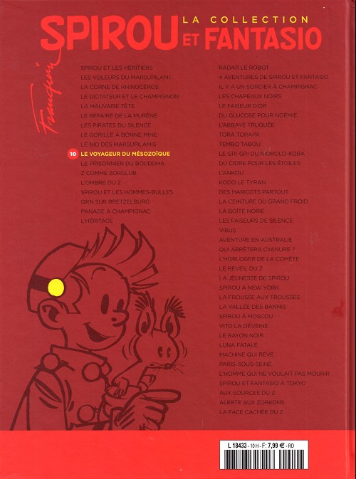 Verso de l'album Spirou et Fantasio La collection Tome 10 Le voyageur du mésozoïque