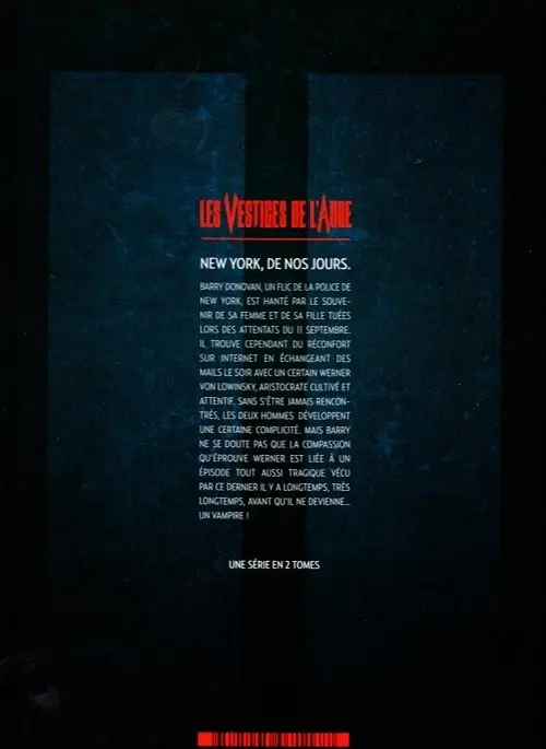 Verso de l'album Vestiges de l'Aube Tome 1 Morts en série