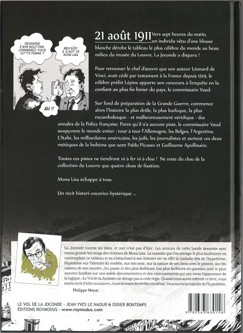 Verso de l'album Le Vol de la Joconde
