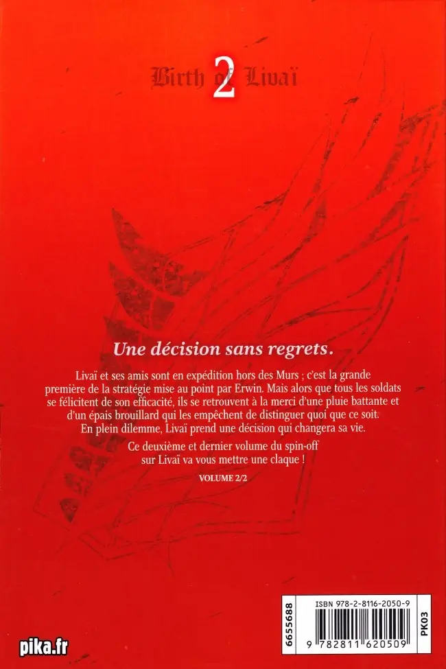 Verso de l'album L'Attaque des Titans - Birth of Livaï 2