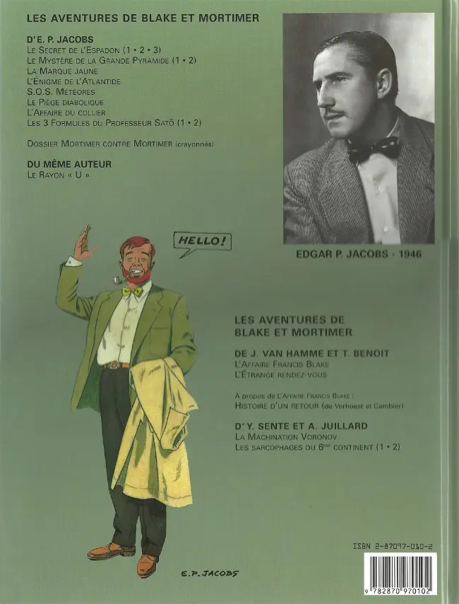 Verso de l'album Blake et Mortimer Tome 6 La marque jaune