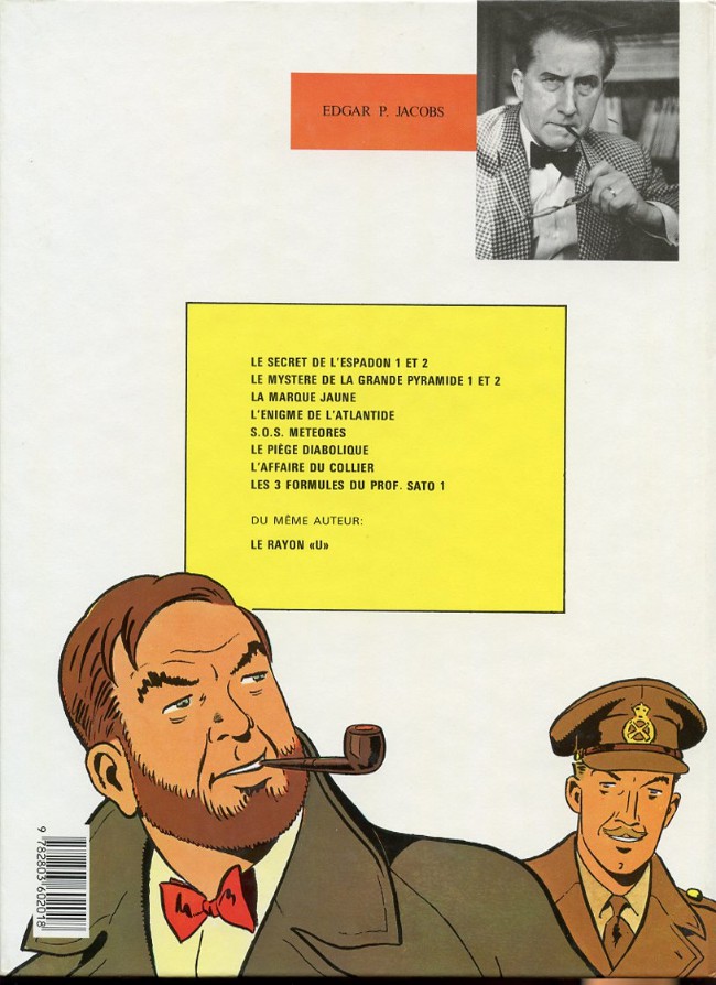 Verso de l'album Blake et Mortimer Tome 10 Les 3 Formules du Prof. Sato - 1re partie