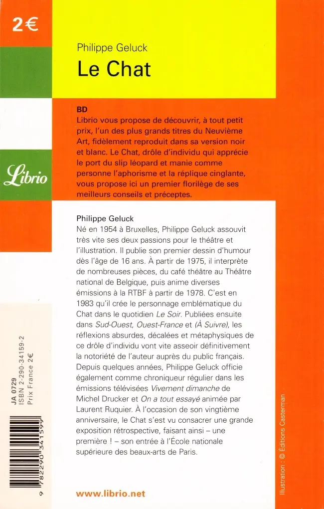 Verso de l'album Le Chat Tome 1