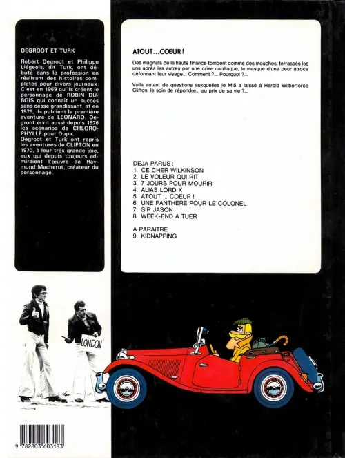 Verso de l'album Clifton Tome 5 Atout... cœur !