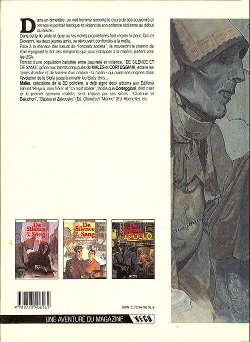 Verso de l'album De silence et de sang Tome 1 La nuit du tueur de loups