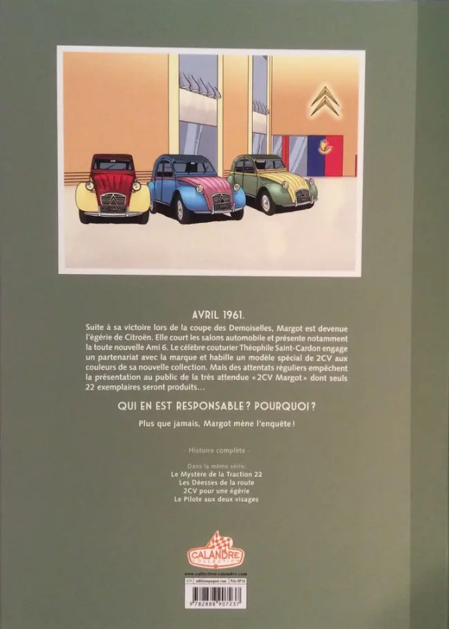 Verso de l'album Les Enquêtes auto de Margot Tome 3 2CV pour une égérie
