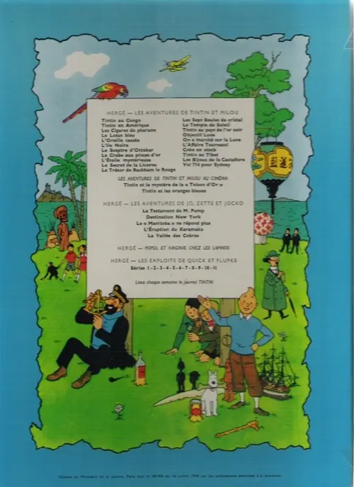 Verso de l'album Les Aventures de Jo, Zette et Jocko Tome 2 Destination New York