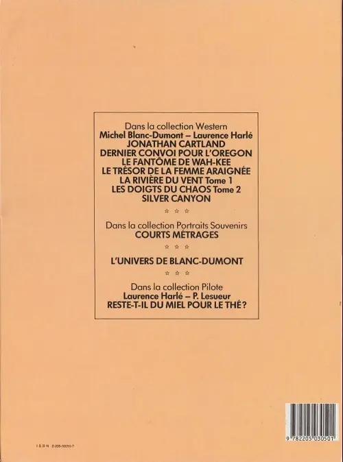 Verso de l'album Jonathan Cartland Tome 4 Le trésor de la femme-araignée