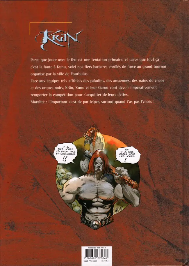 Verso de l'album Krän Tome 4 Le grand tournoi